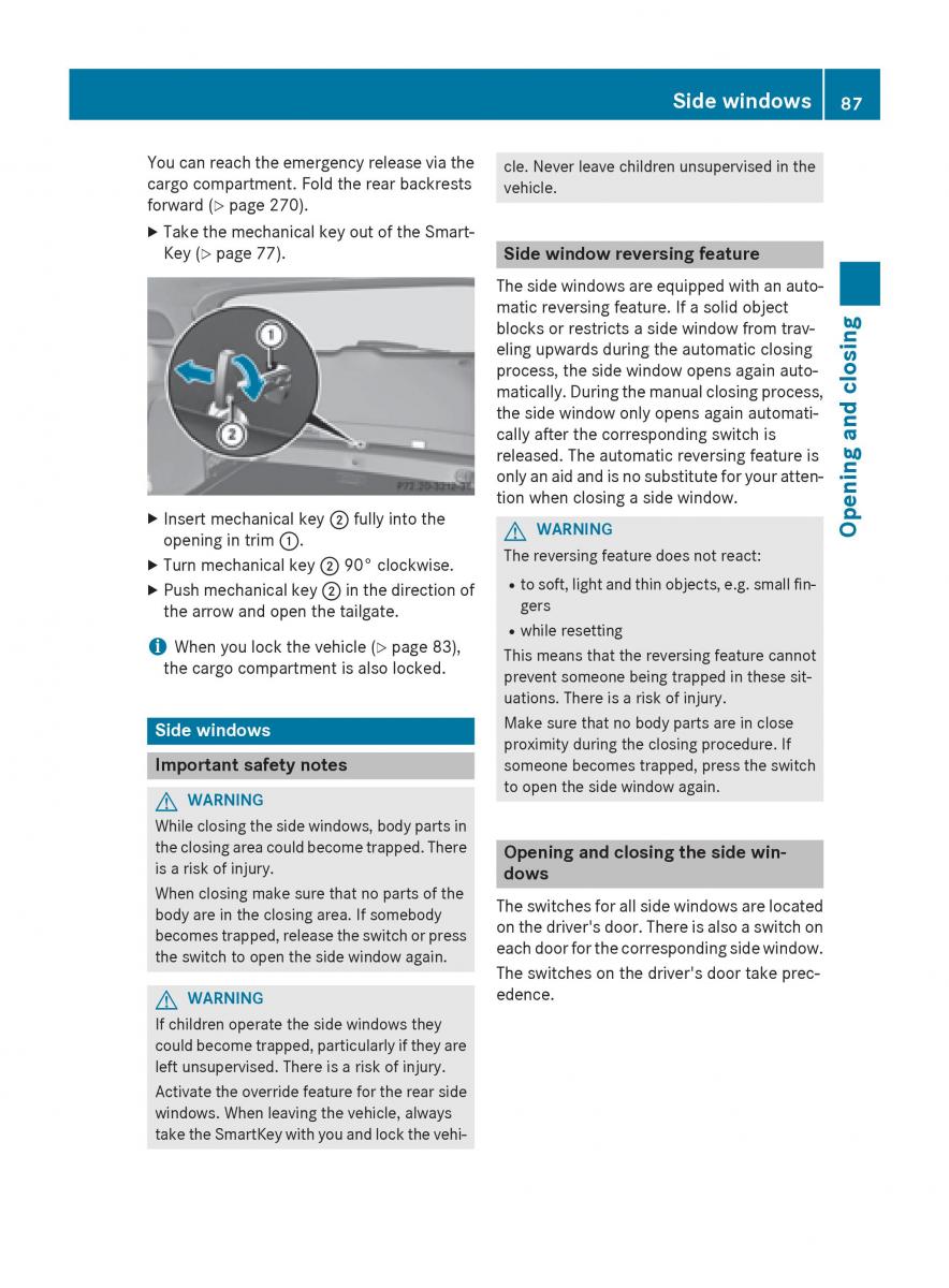 Mercedes GLA W212 X156 owners manual / page 89