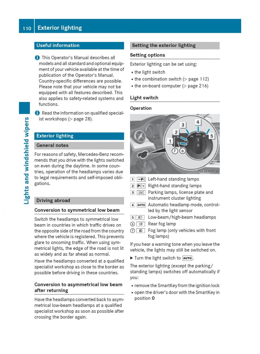 Mercedes GLA W212 X156 owners manual / page 112