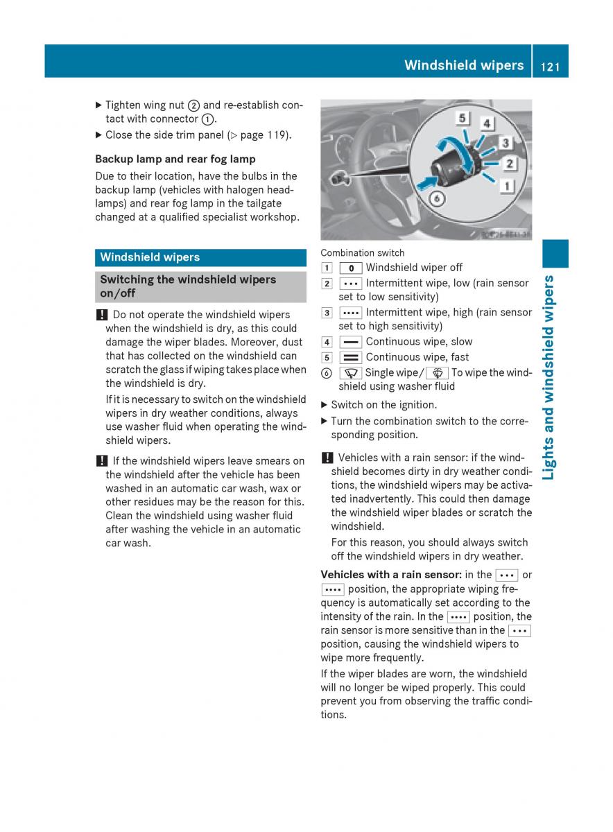 Mercedes GLA W212 X156 owners manual / page 123