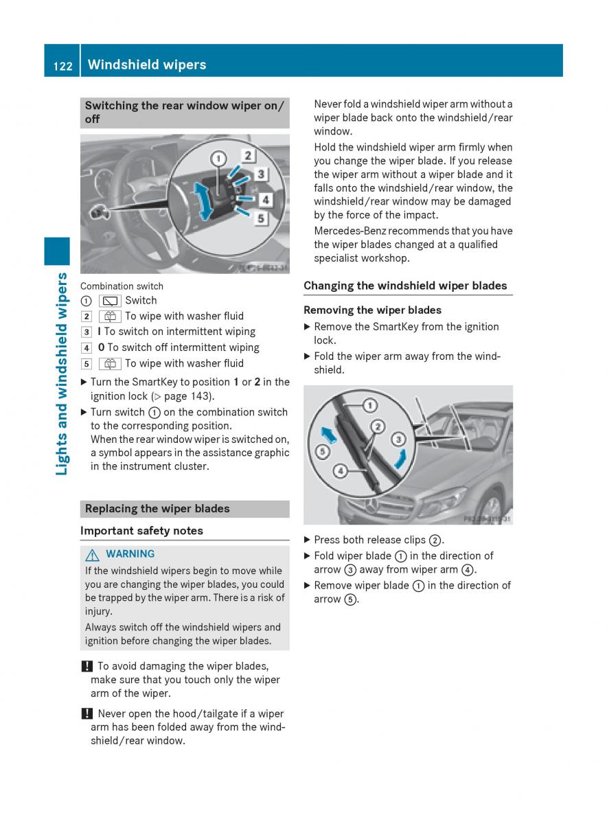 Mercedes GLA W212 X156 owners manual / page 124