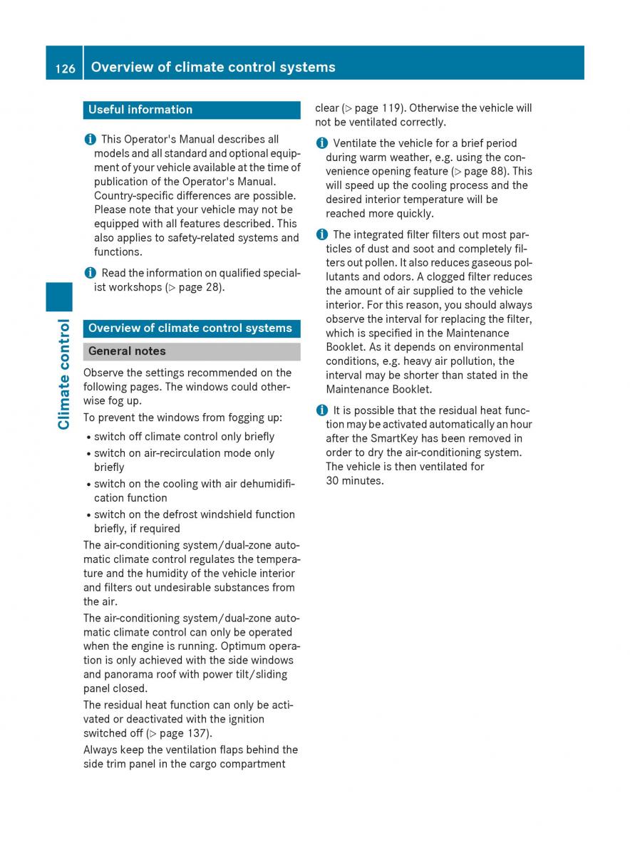 Mercedes GLA W212 X156 owners manual / page 128