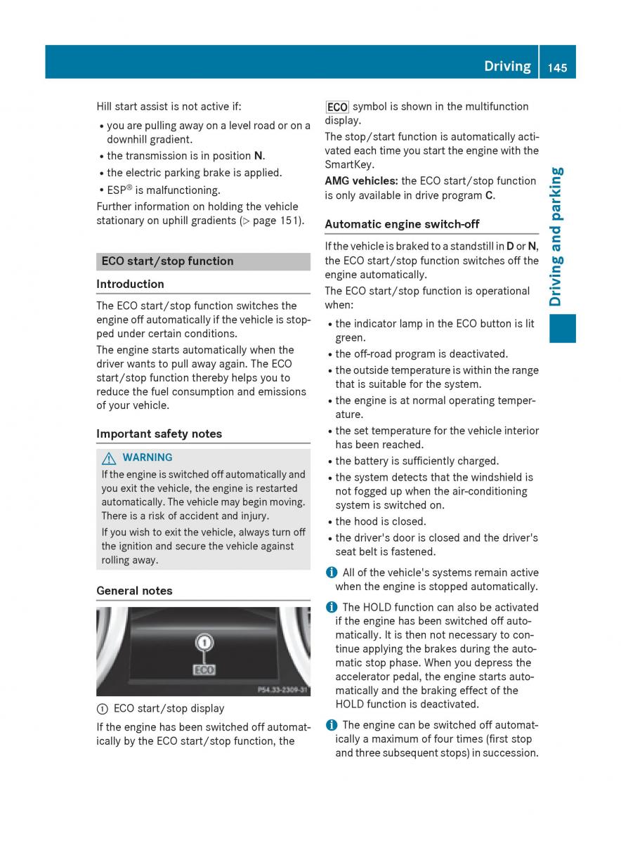 Mercedes GLA W212 X156 owners manual / page 147