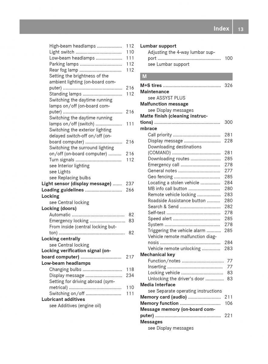 Mercedes GLA W212 X156 owners manual / page 15