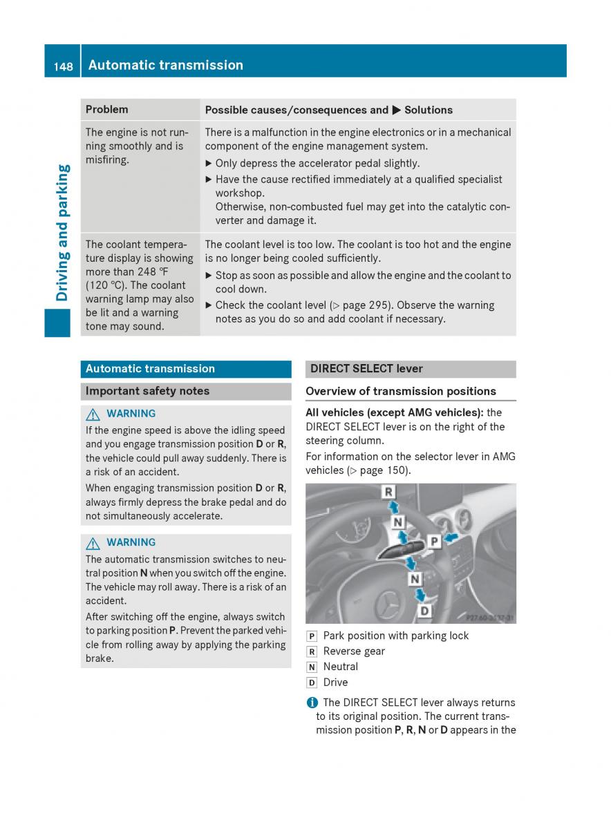 Mercedes GLA W212 X156 owners manual / page 150