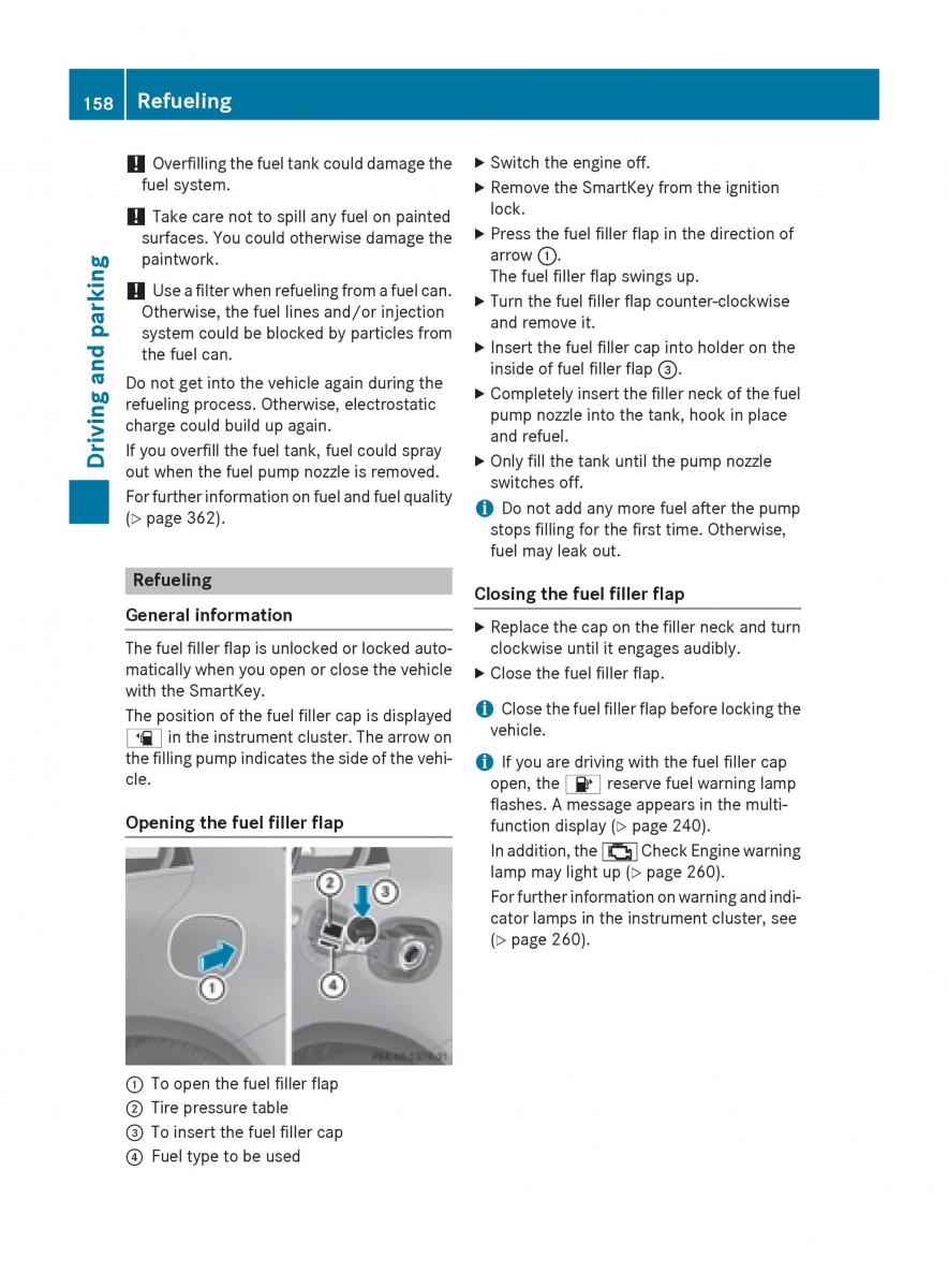 Mercedes GLA W212 X156 owners manual / page 160