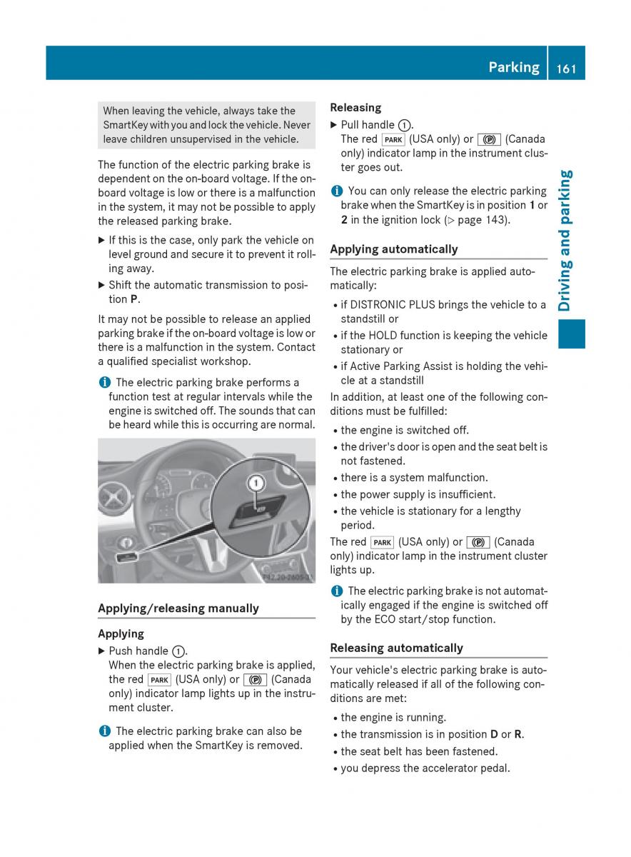 Mercedes GLA W212 X156 owners manual / page 163