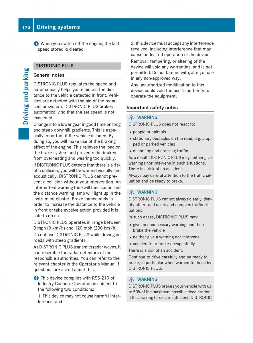 Mercedes GLA W212 X156 owners manual / page 176