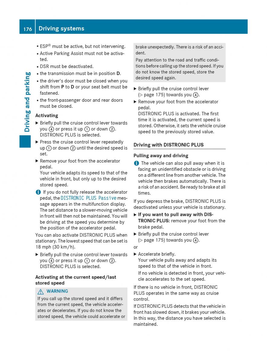 Mercedes GLA W212 X156 owners manual / page 178