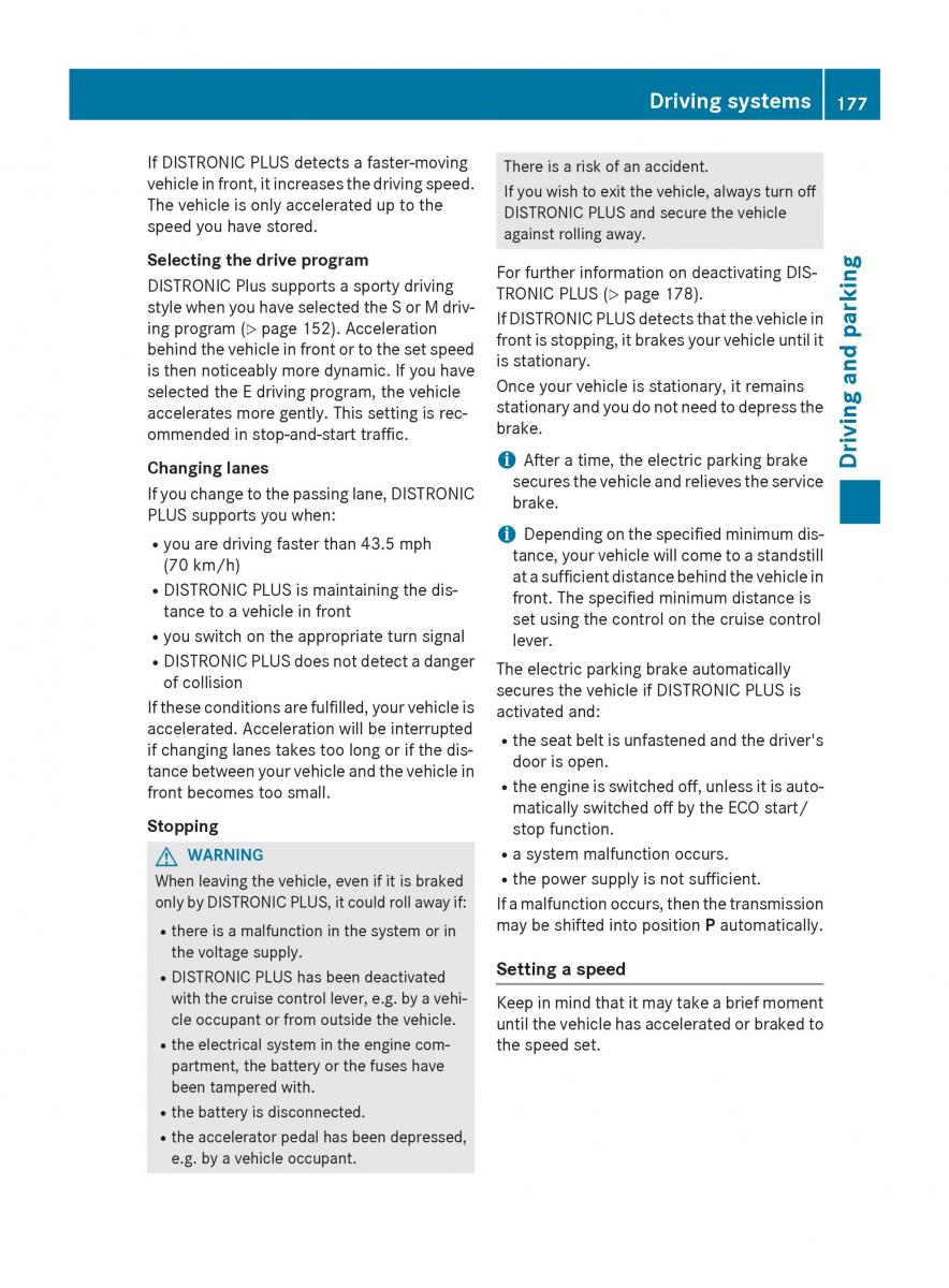 Mercedes GLA W212 X156 owners manual / page 179