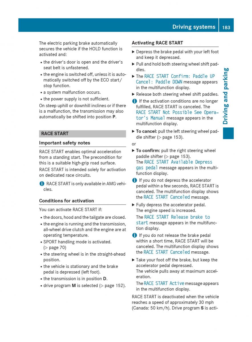 Mercedes GLA W212 X156 owners manual / page 185