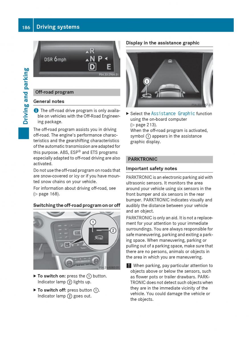 Mercedes GLA W212 X156 owners manual / page 188