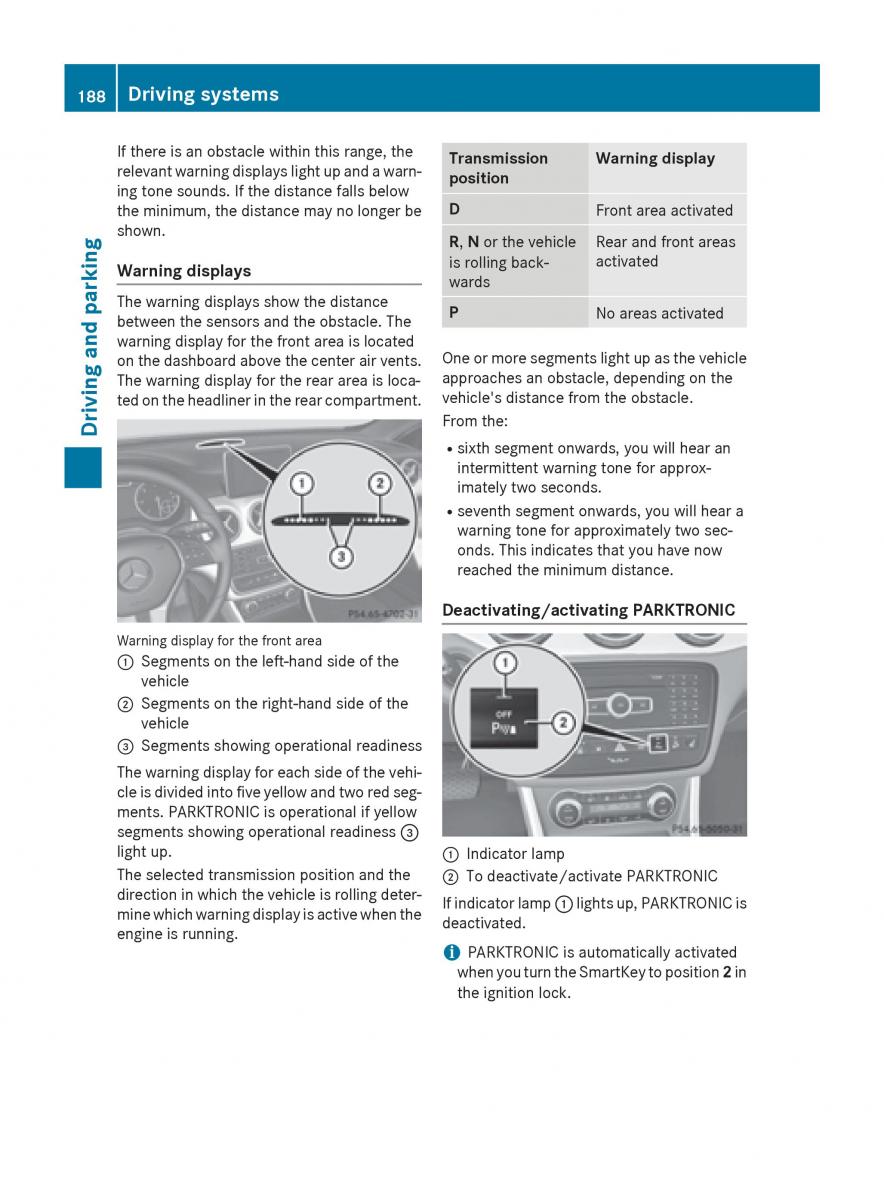 Mercedes GLA W212 X156 owners manual / page 190