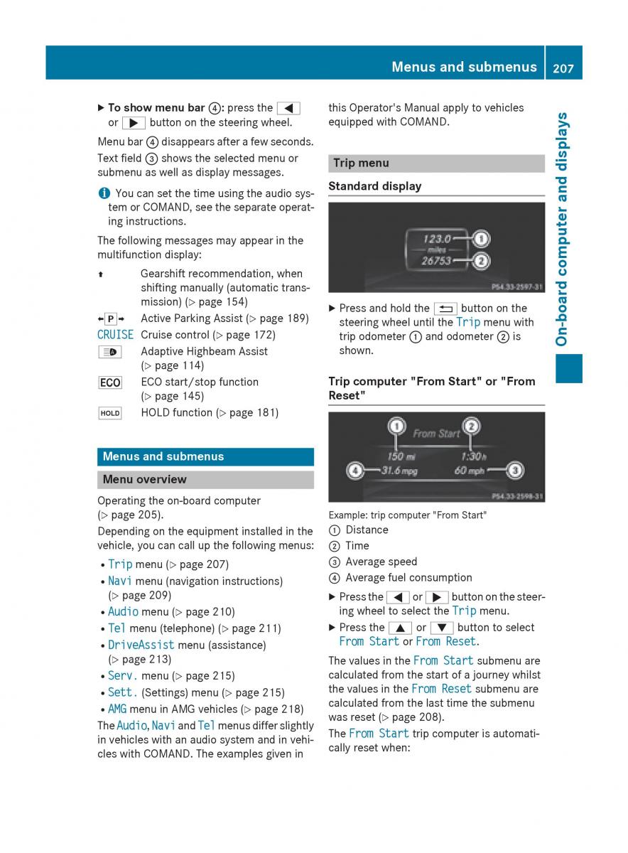 Mercedes GLA W212 X156 owners manual / page 209