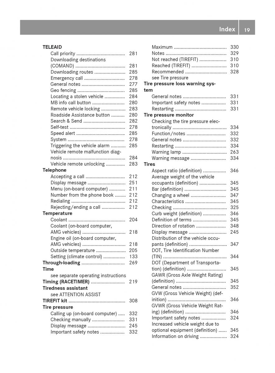 Mercedes GLA W212 X156 owners manual / page 21