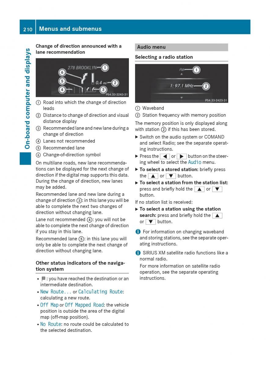 Mercedes GLA W212 X156 owners manual / page 212