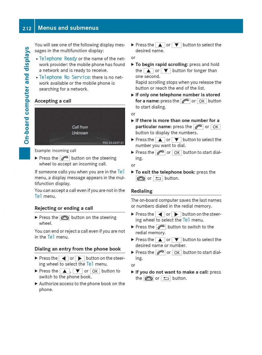 Mercedes GLA W212 X156 owners manual / page 214