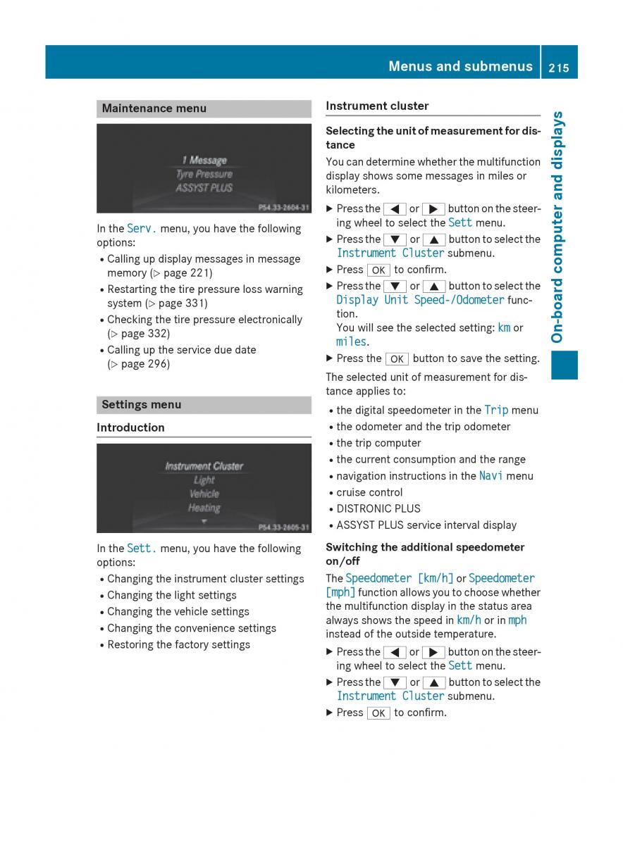 Mercedes GLA W212 X156 owners manual / page 217