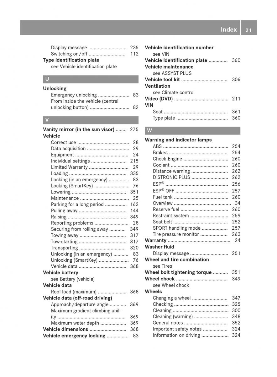 Mercedes GLA W212 X156 owners manual / page 23