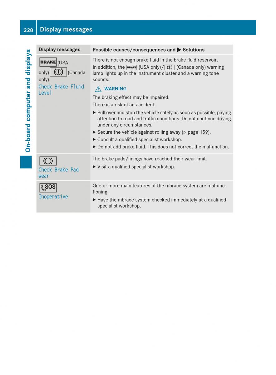 Mercedes GLA W212 X156 owners manual / page 230