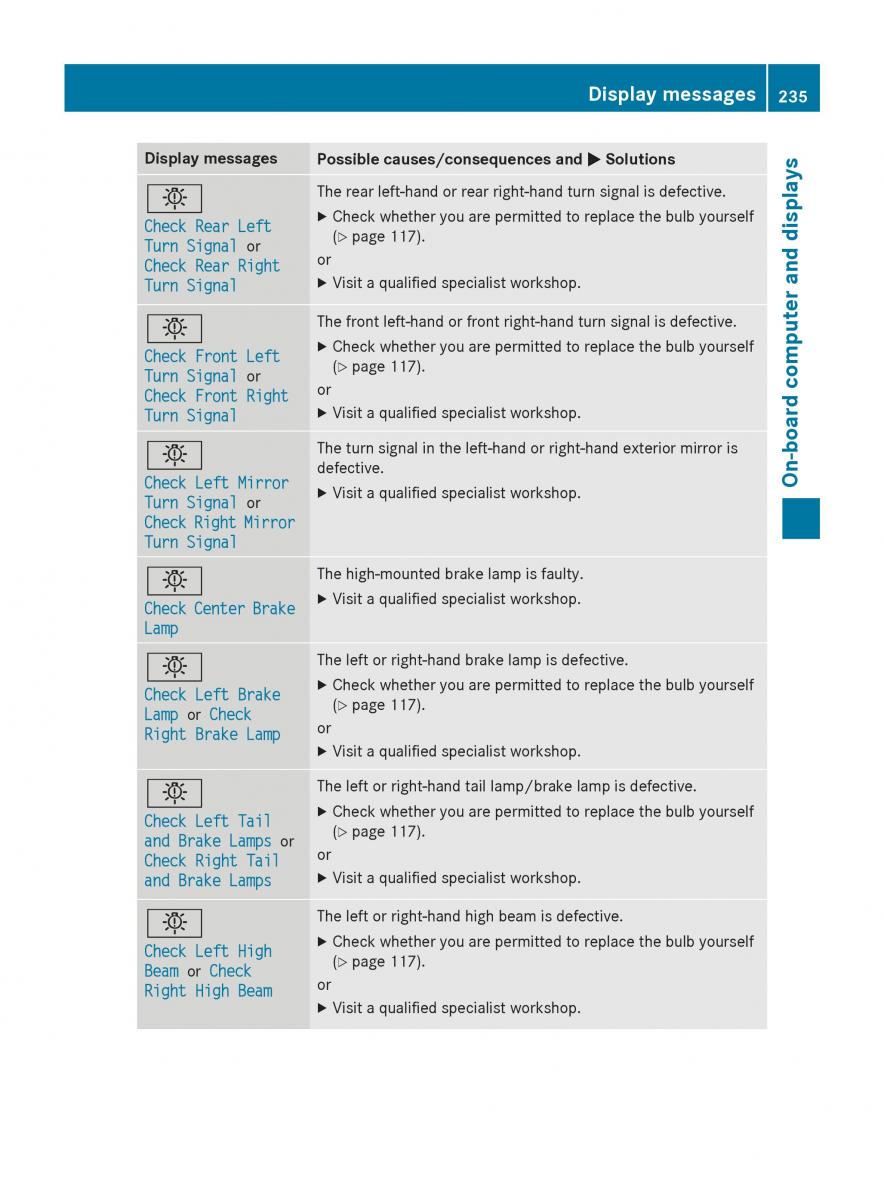 Mercedes GLA W212 X156 owners manual / page 237