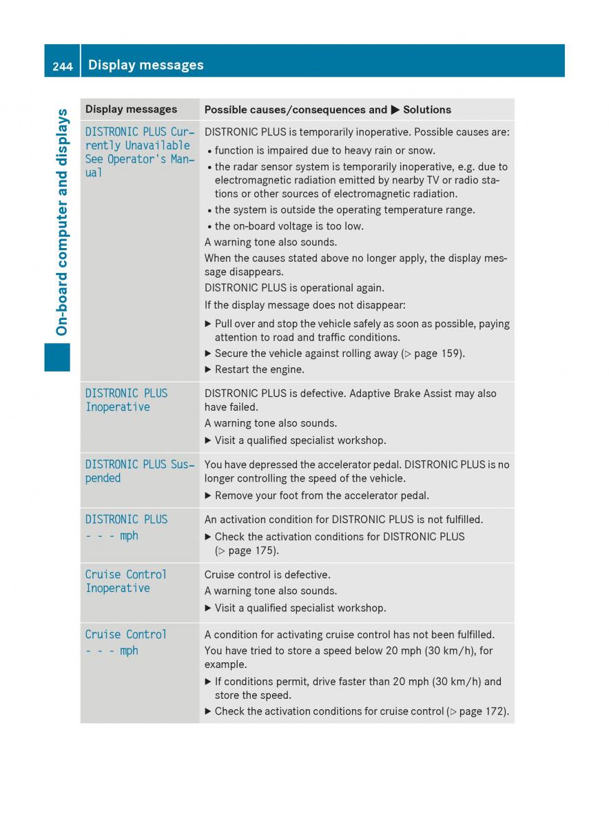 Mercedes GLA W212 X156 owners manual / page 246