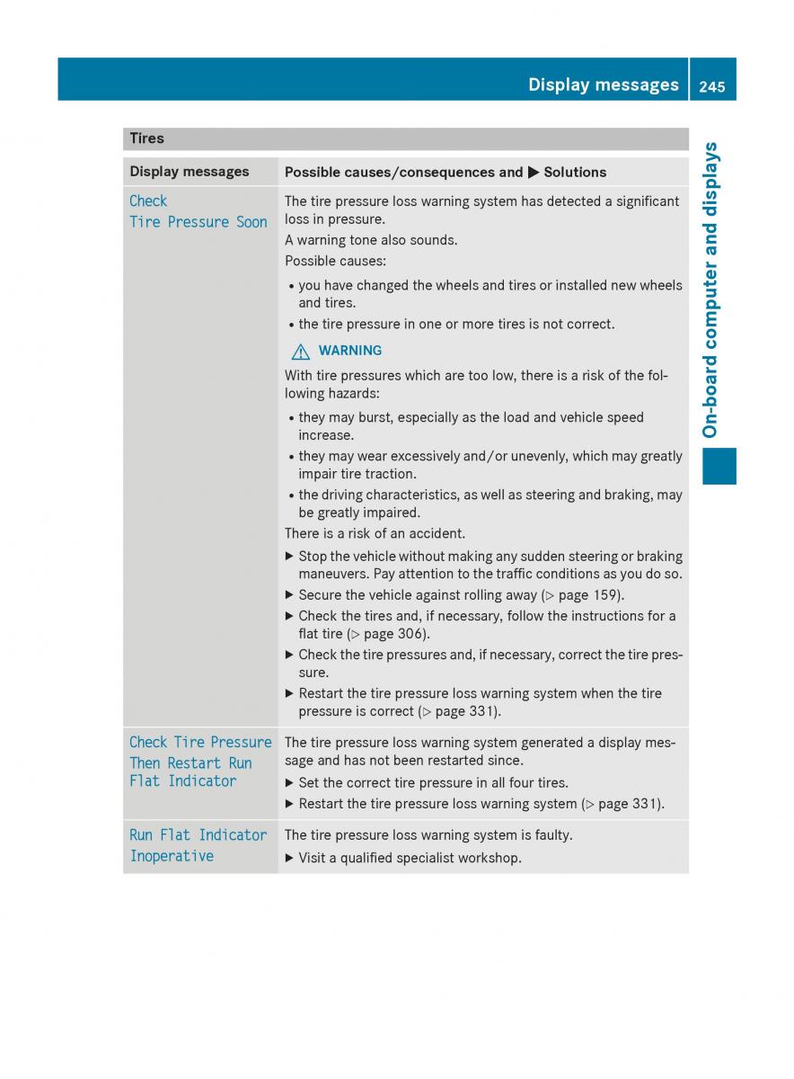 Mercedes GLA W212 X156 owners manual / page 247