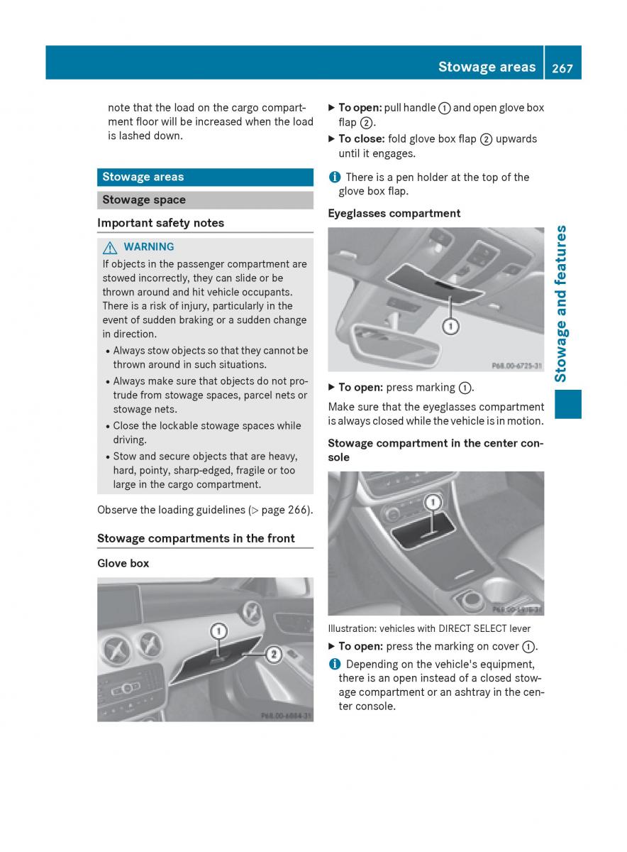 Mercedes GLA W212 X156 owners manual / page 269