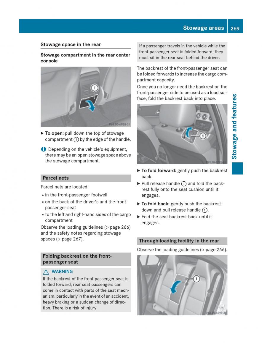 Mercedes GLA W212 X156 owners manual / page 271