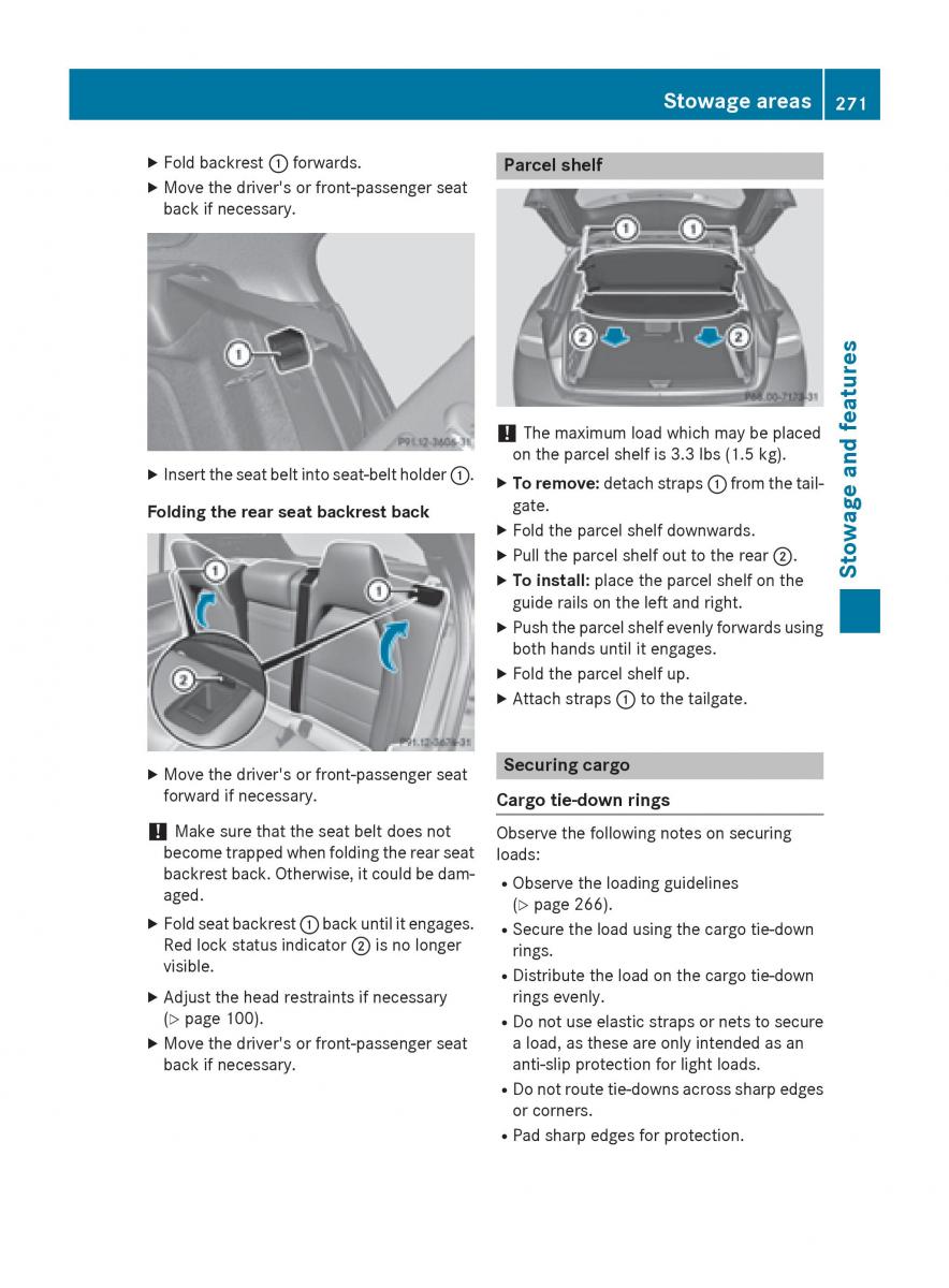 Mercedes GLA W212 X156 owners manual / page 273