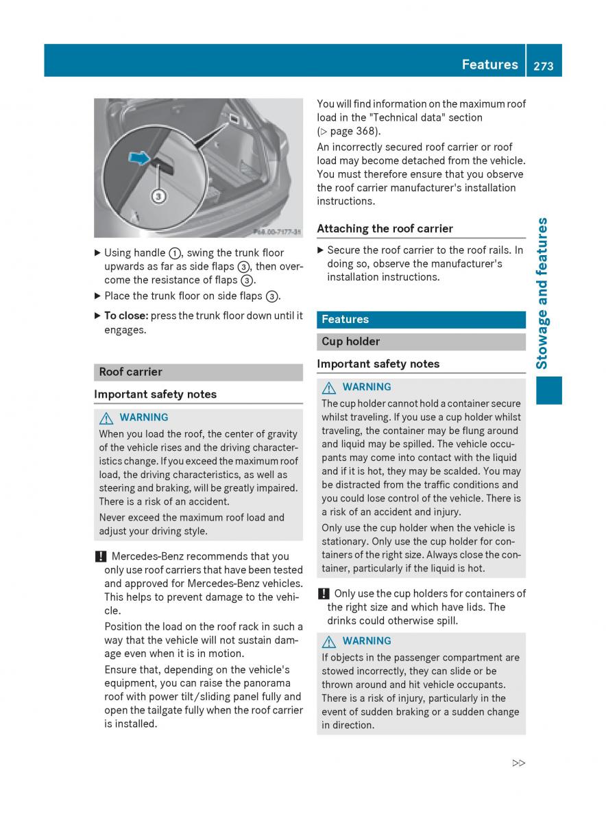 Mercedes GLA W212 X156 owners manual / page 275