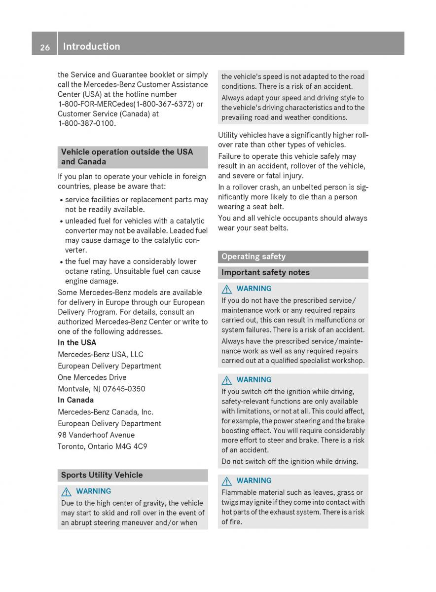 Mercedes GLA W212 X156 owners manual / page 28