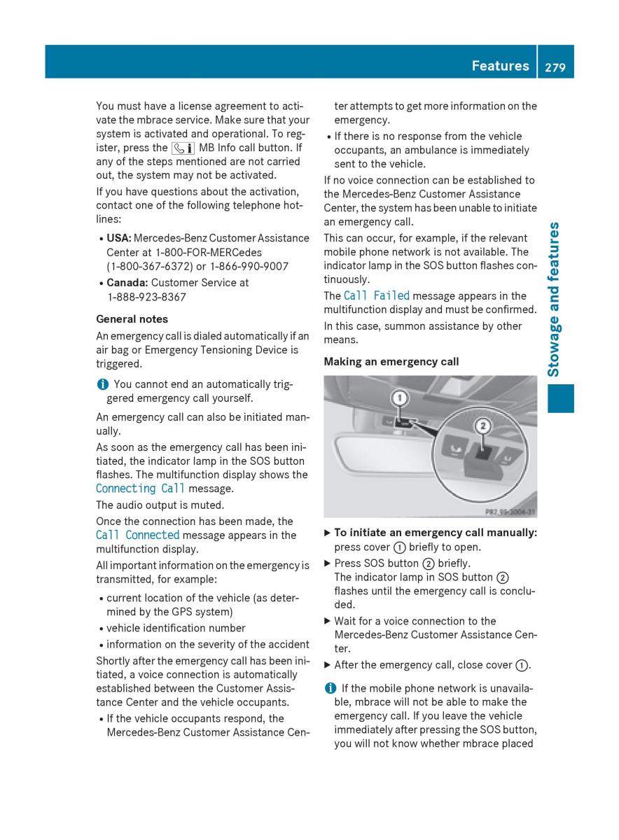 Mercedes GLA W212 X156 owners manual / page 281