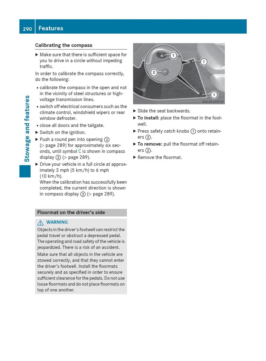 Mercedes GLA W212 X156 owners manual / page 292