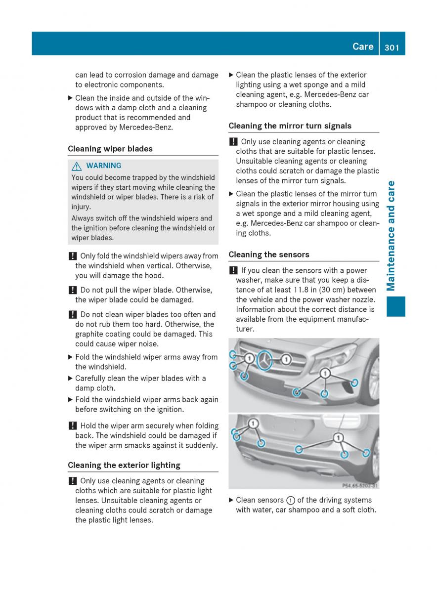 Mercedes GLA W212 X156 owners manual / page 303