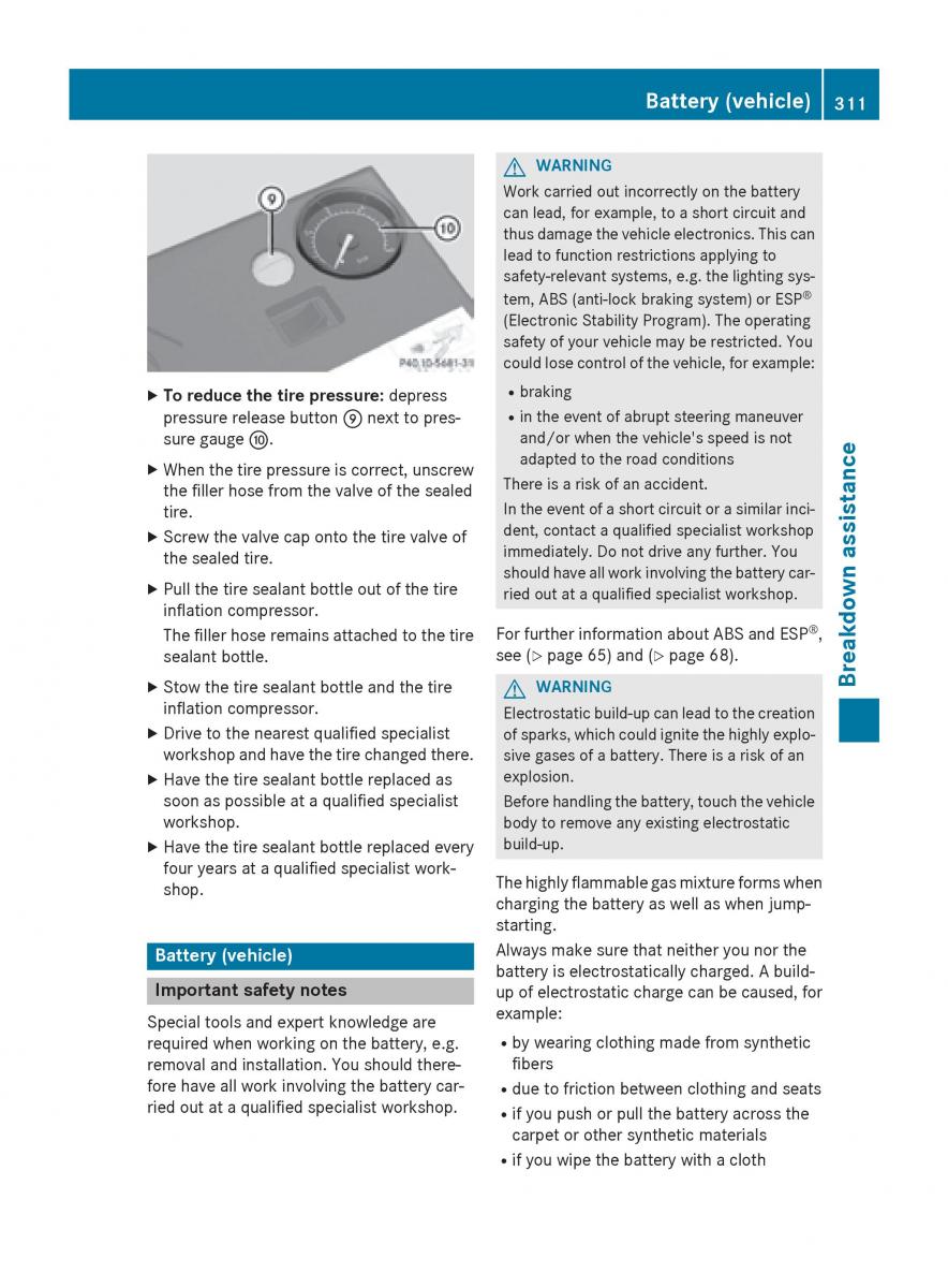 Mercedes GLA W212 X156 owners manual / page 313