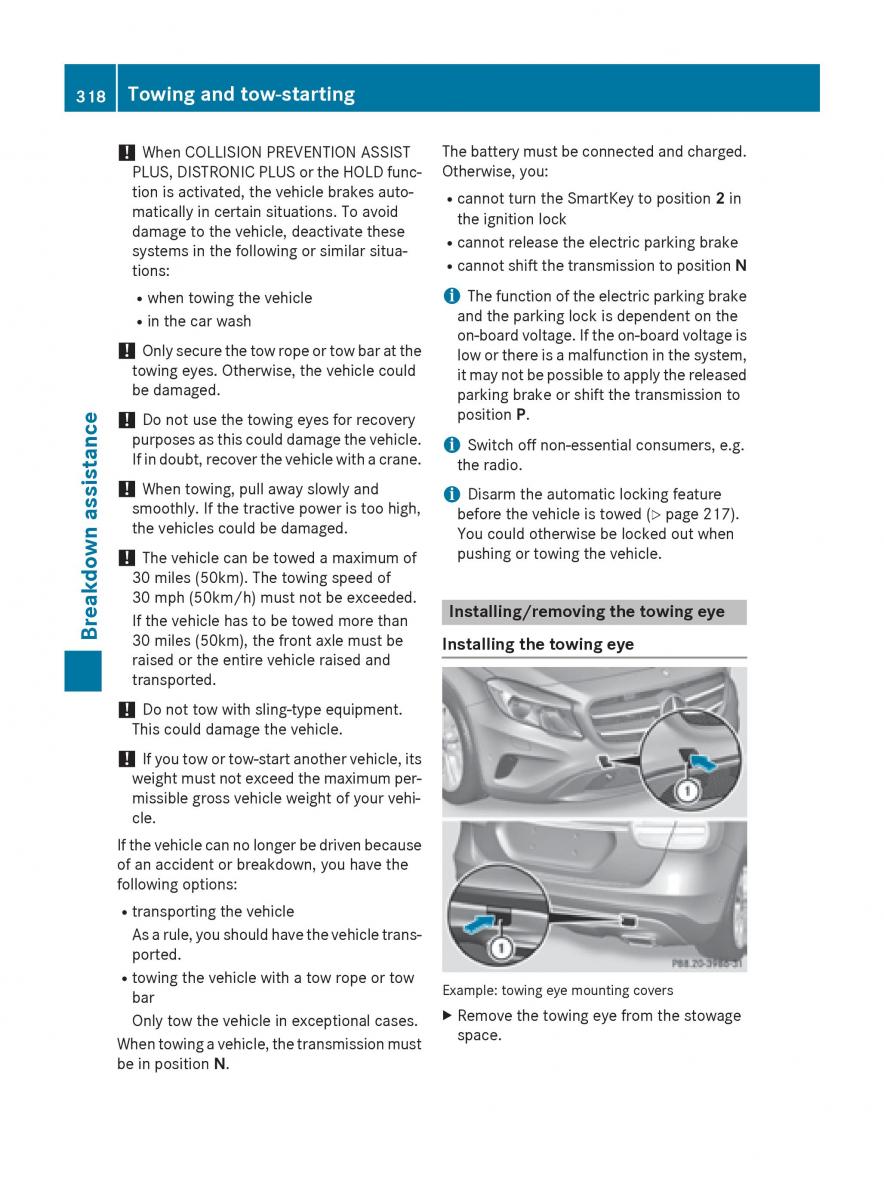 Mercedes GLA W212 X156 owners manual / page 320