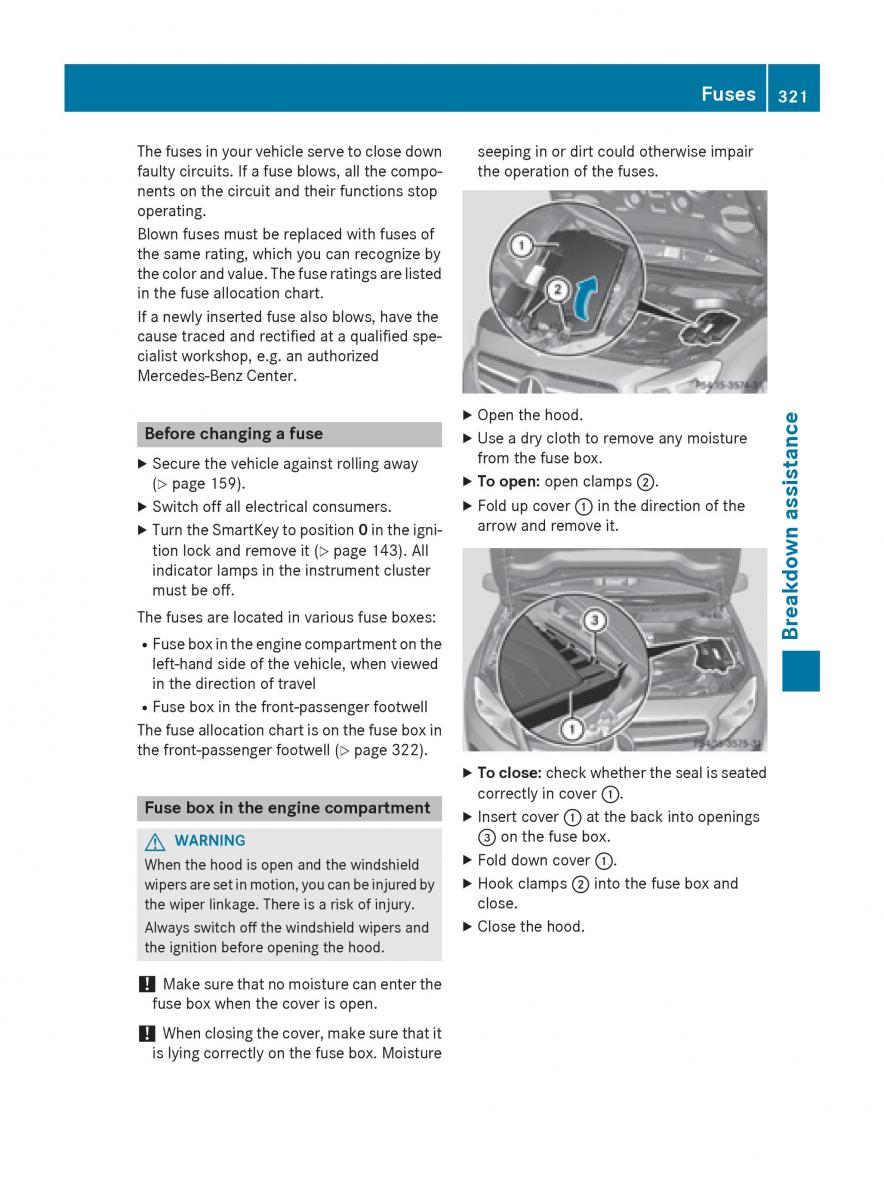 Mercedes GLA W212 X156 owners manual / page 323