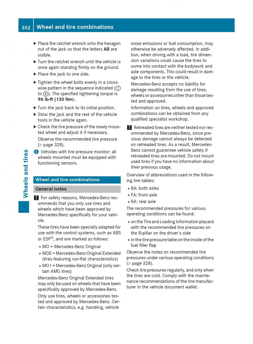 Mercedes GLA W212 X156 owners manual / page 354