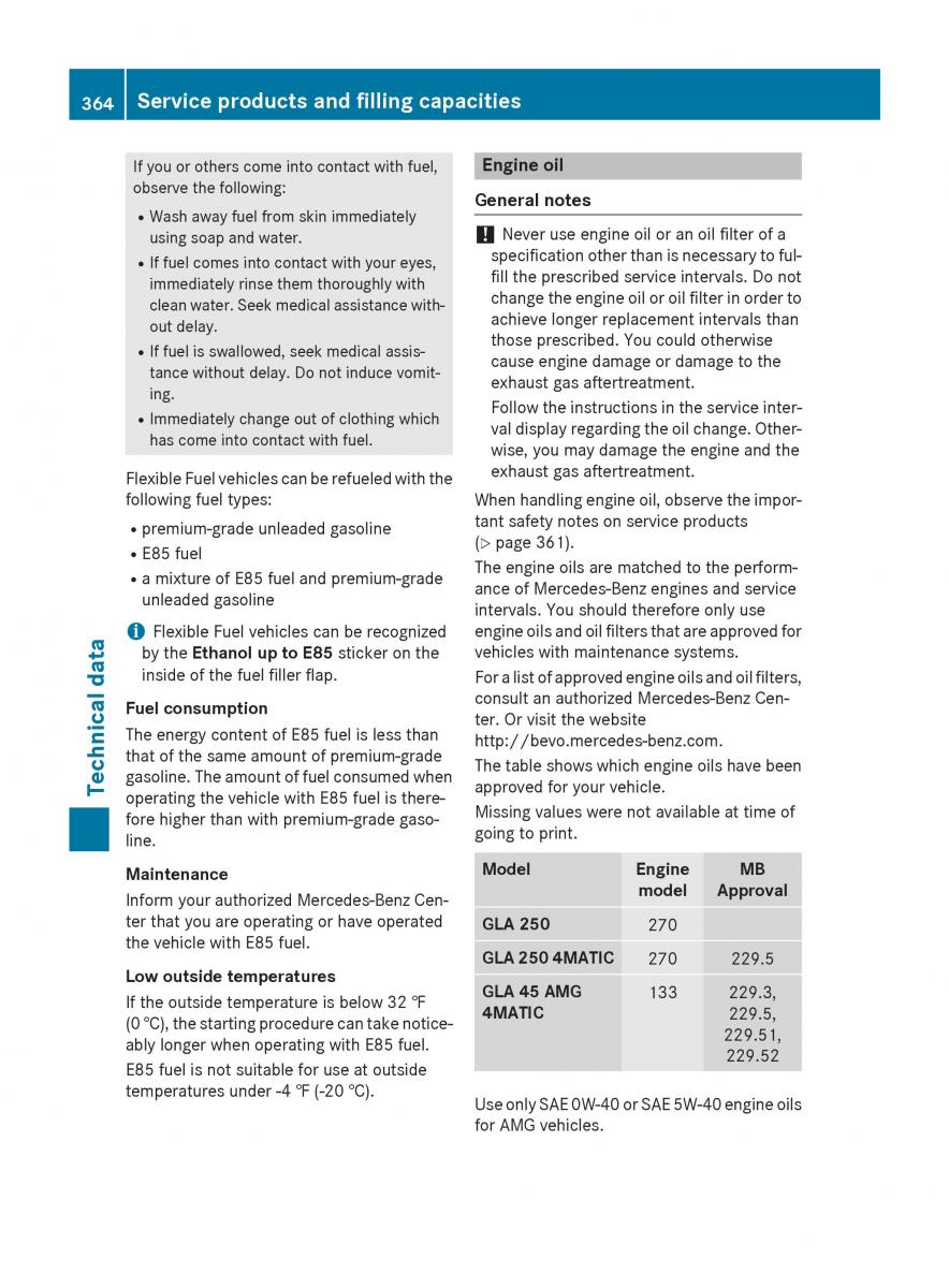 Mercedes GLA W212 X156 owners manual / page 366