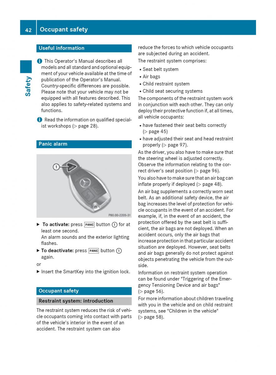 Mercedes GLA W212 X156 owners manual / page 44