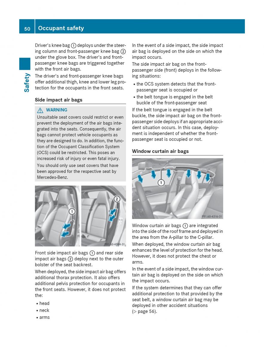 Mercedes GLA W212 X156 owners manual / page 52