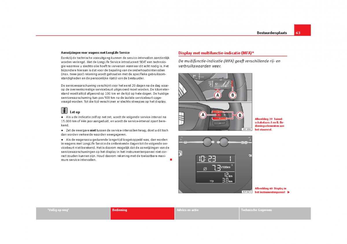 Seat Leon III 3 handleiding / page 66