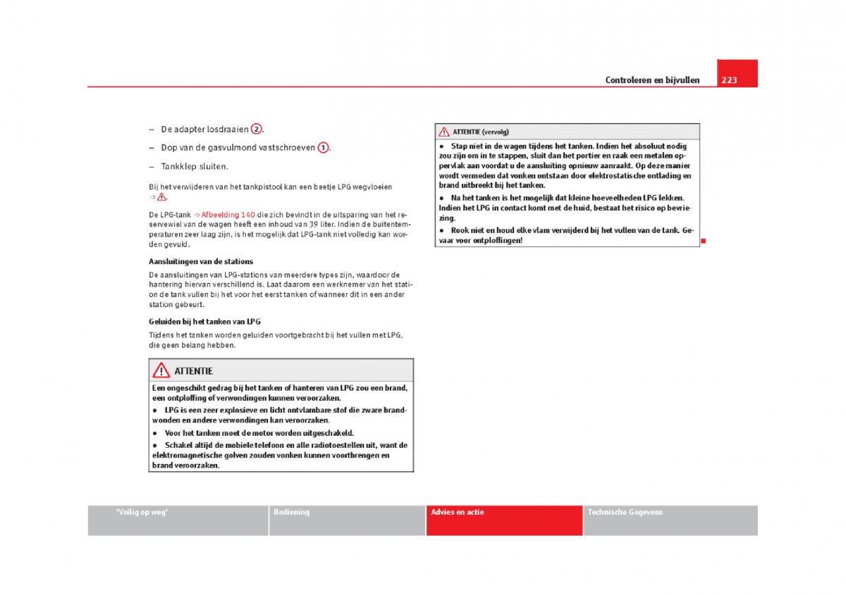 Seat Leon III 3 handleiding / page 226