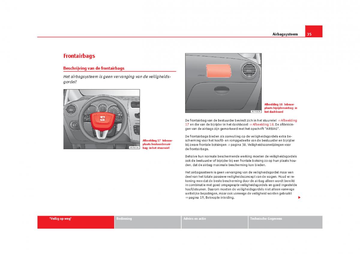 Seat Leon III 3 handleiding / page 38