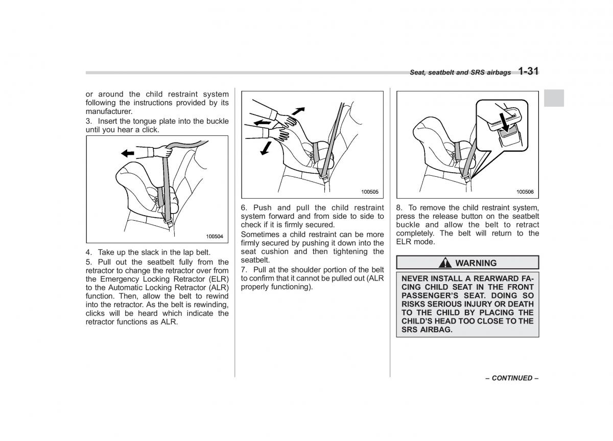 Subaru Outback Legacy III 3 owners manual / page 56