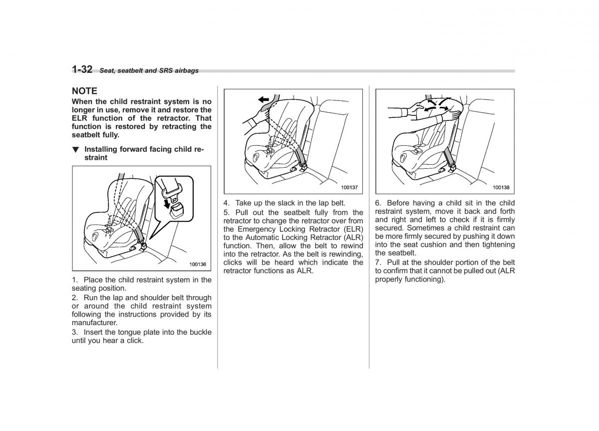 Subaru Outback Legacy III 3 owners manual / page 57