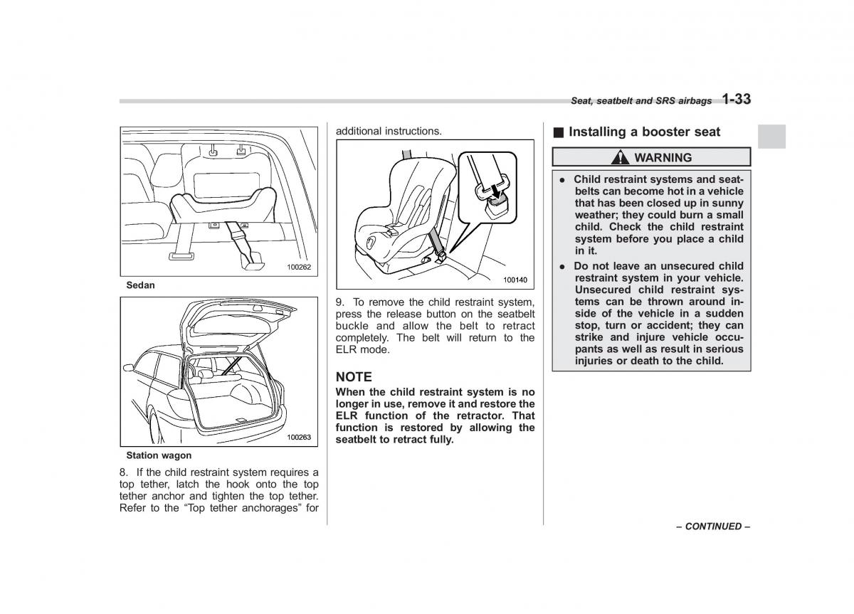 Subaru Outback Legacy III 3 owners manual / page 58