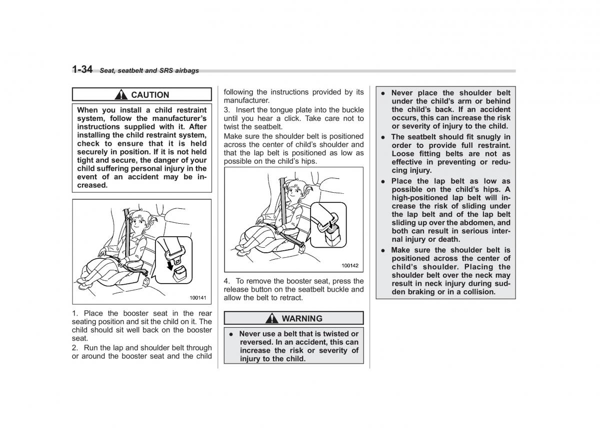 Subaru Outback Legacy III 3 owners manual / page 59