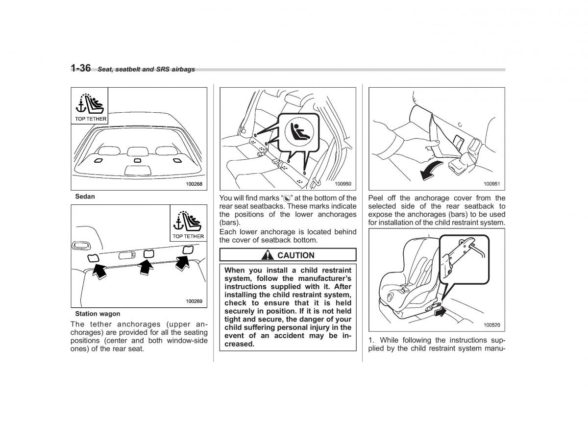 Subaru Outback Legacy III 3 owners manual / page 61