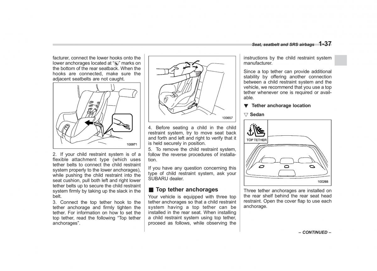 Subaru Outback Legacy III 3 owners manual / page 62